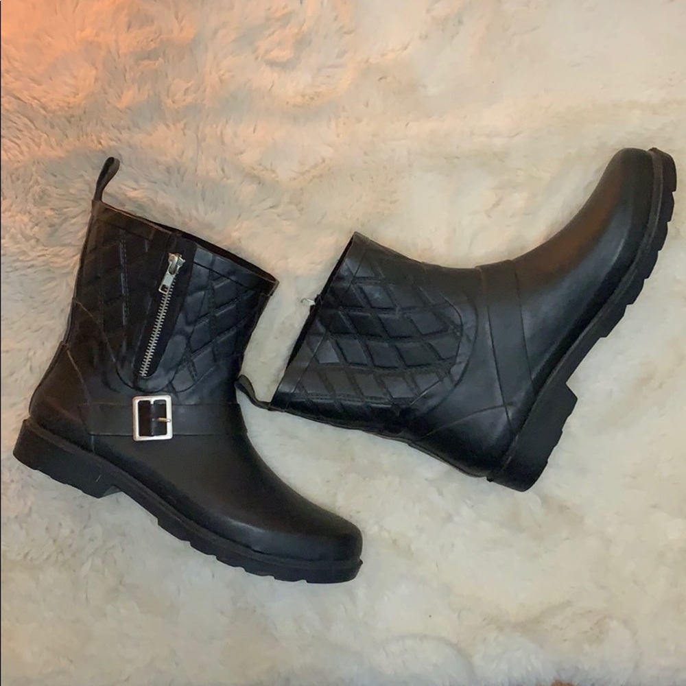 Capelli black moto style RAIN BOOTS